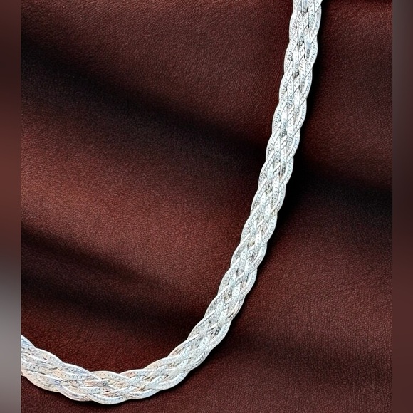 Vintage Signed 925 Mex MD28 Sterling Silver Woven Necklace - Picture 6 of 9